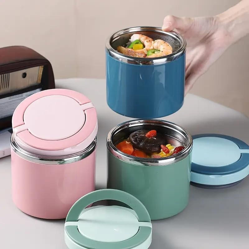 Lancheira Térmica Premium com Isolamento Avançado - Aço Inox 304, Tampa à Prova de Vazamento, Ideal para Viagens e Escritório