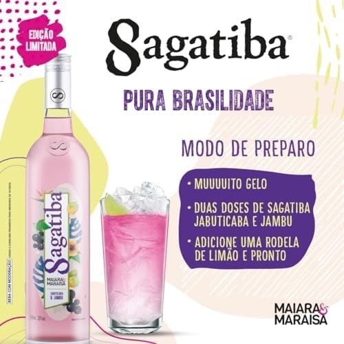 Sagatiba Cachaça Jabuticaba & Jambu Maiara & Maraisa Garrafa 700Ml