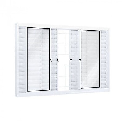 Janela de Aço Veneziana 100x120cm com Grade – Riobras
