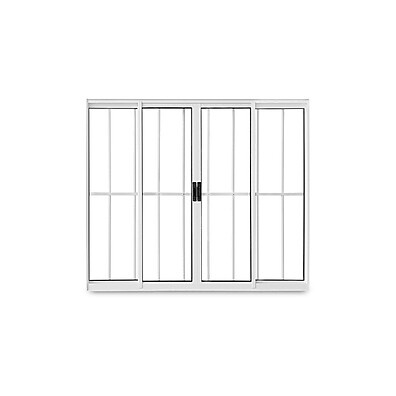 Janela de Correr 100x100cm: 4 Folhas e Grade