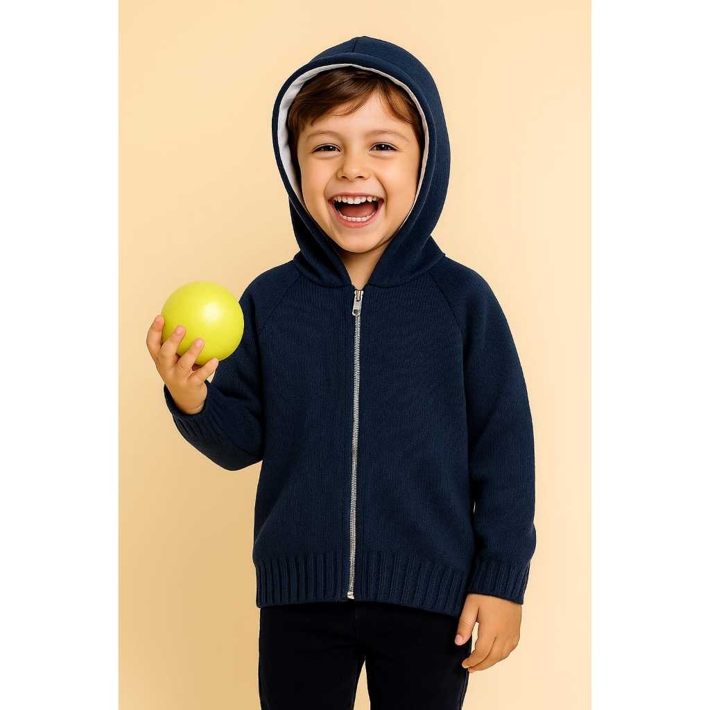 Jaqueta Infantil Masculina com Capuz Forrado – Tamanhos 2 a 10