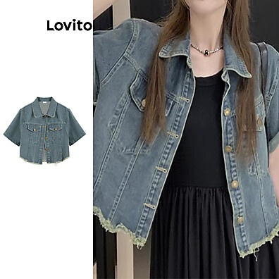 Jaqueta Jeans Feminina Lovito: Estilo Casual e Despojado