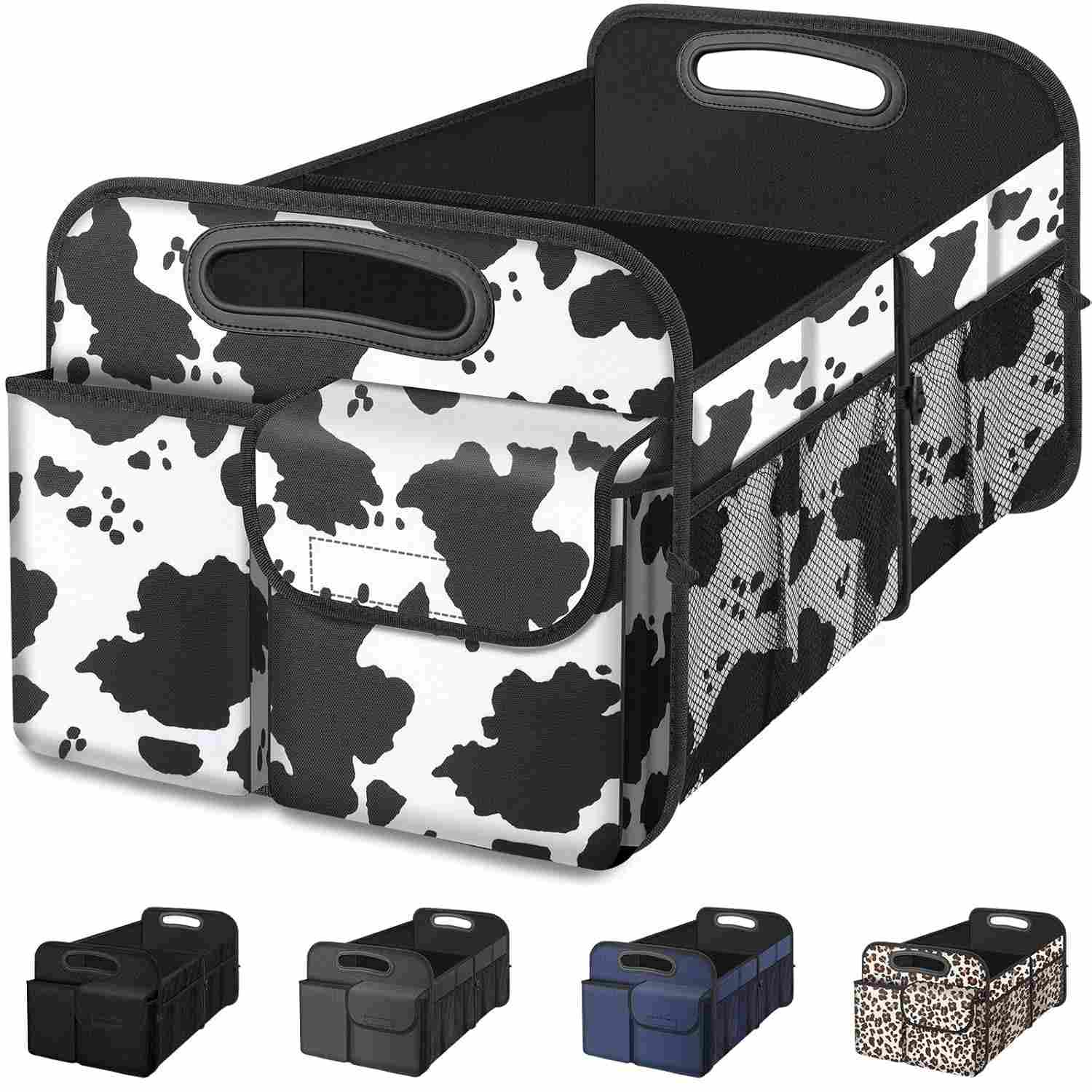 Organizador de Porta-Malas Femuar Dobrável Grande Capacidade - Carro, SUV, Jeep, Sedan - Estampa Vaca