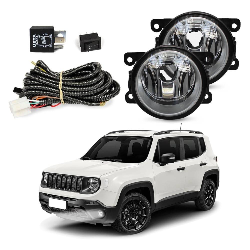 Kit Farol de Milha Completo para Jeep Renegade (2015-2021) - Iluminação Potente e Segura