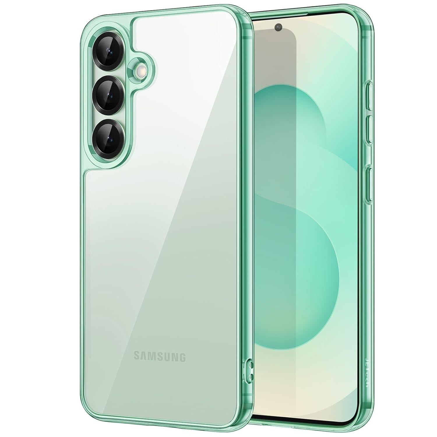 JETech Capa Samsung Galaxy S25 5G: Proteção Transparente Anti-Amarelamento e Anti-Choque (Verde)