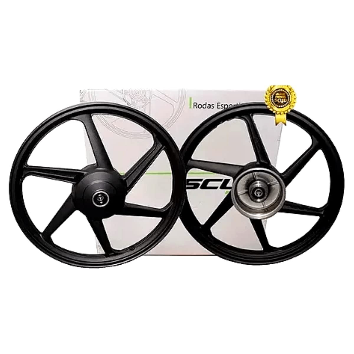 Jogo Roda Liga Leve Scud Preto para CG Fan 125 (2009-2017) Freio a Tambor