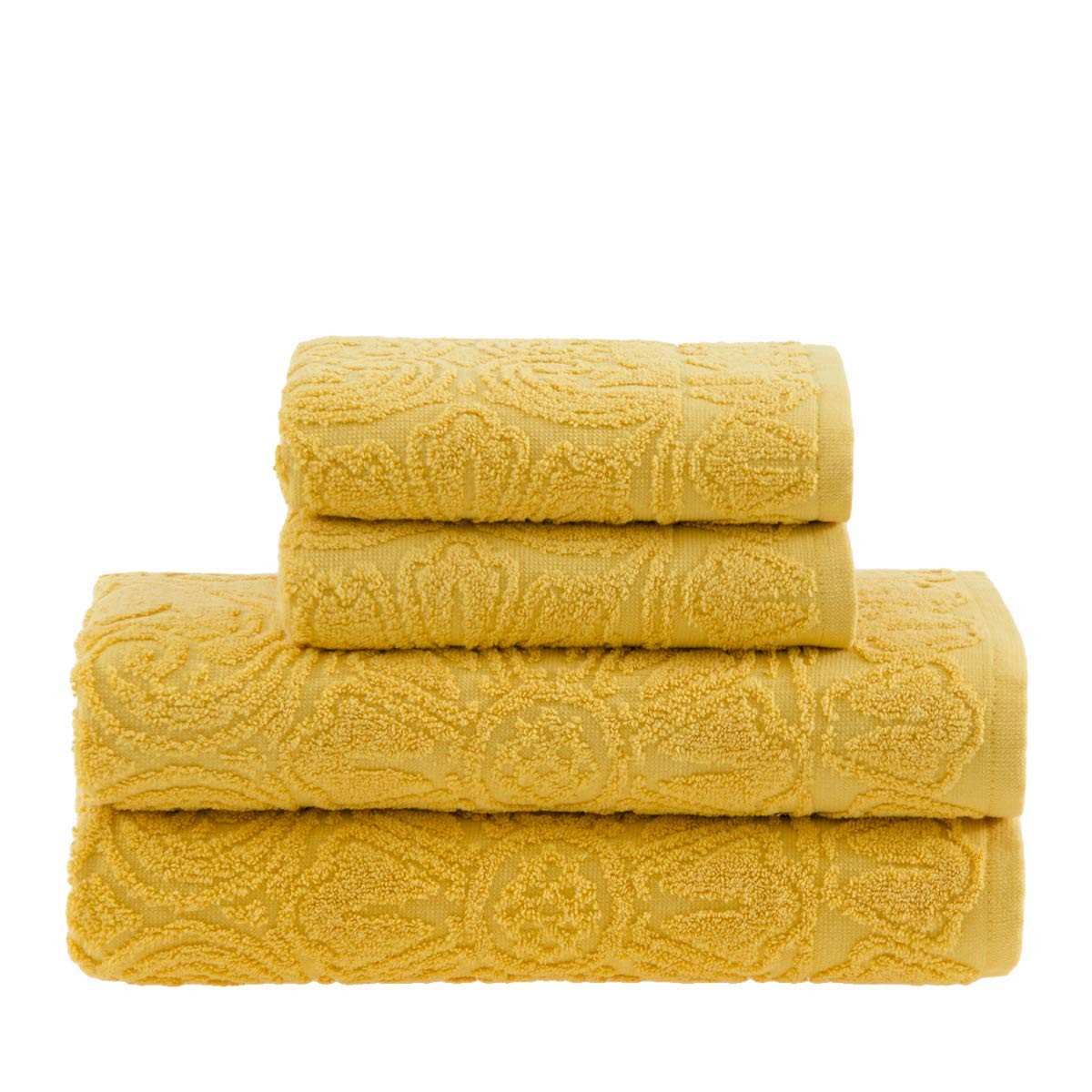 Buddemeyer Jogo de Toalhas Florentina Banho Amarelo 4 Peças - Maciez e Estilo para o Dia a Dia