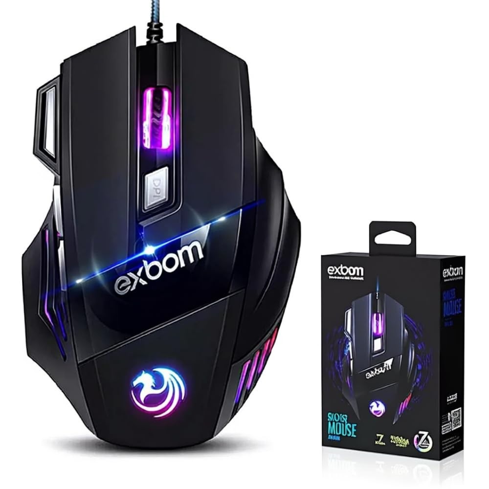 Mouse Gamer Anúbis 3200 DPI RGB 7 Botões: Precisão e Estilo para Seus Jogos e Trabalho