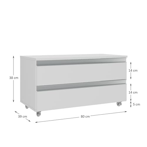 GABINETE JOIA 80CM 02 GAVETAS Branco Inteiro