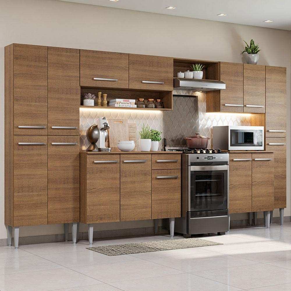 Cozinha Completa Madesa Emilly Joy 15 Portas 1 Gaveta Rustic - Design Moderno e Funcional