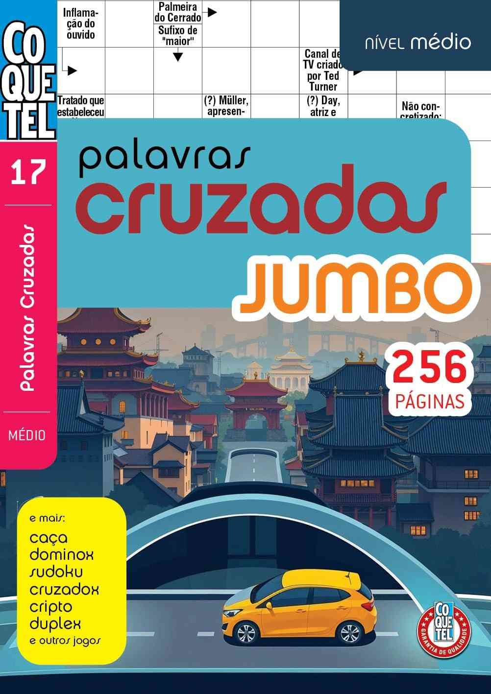 Livro Coquetel Palavras-Cruzadas Jumbo Ed. 17: Desafio Médio para Mente Ativa