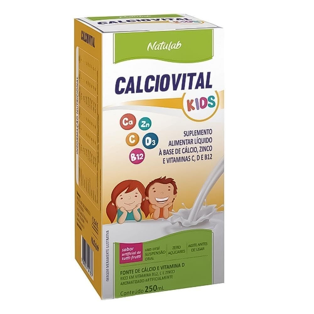 Calciovital Kids Suplemento Líquido com Cálcio, Zinco e Vitaminas C, D e B12 - 250ml