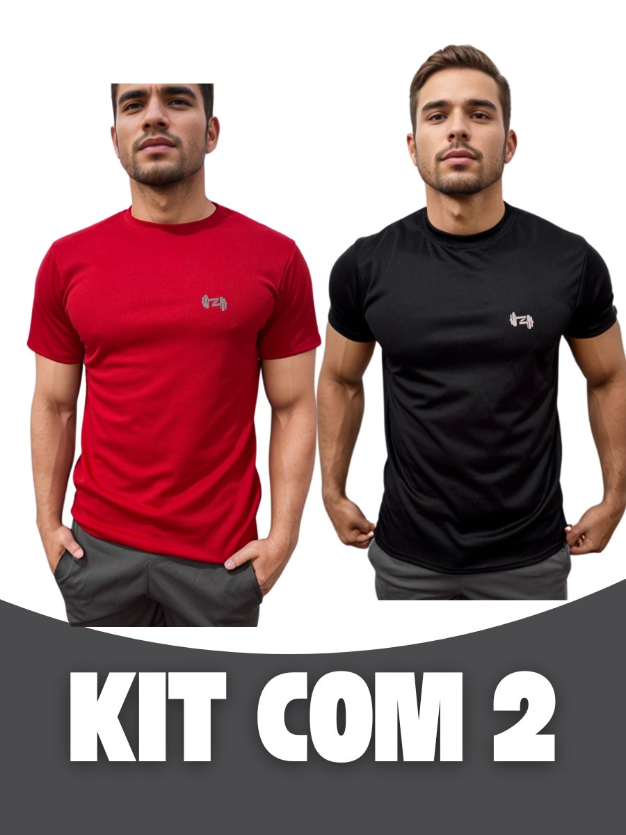Kit 2 Camisetas Dryfit Masculinas para Academia e Malha Fria