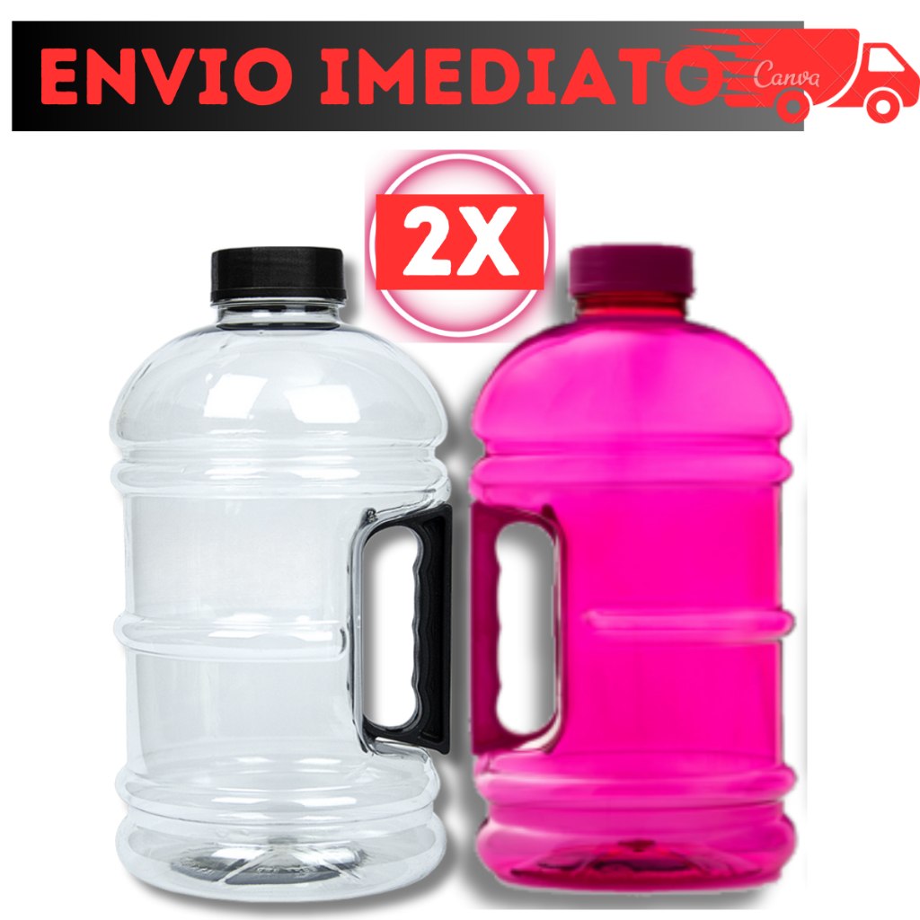 Kit 2 Garrafas 1.8L: Hidratação Total na Academia!
