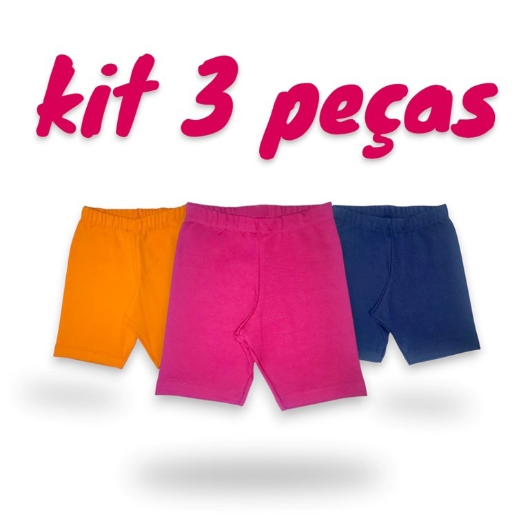 Kit 3 Bermudas Ciclista Infantil: Conforto e Estilo!