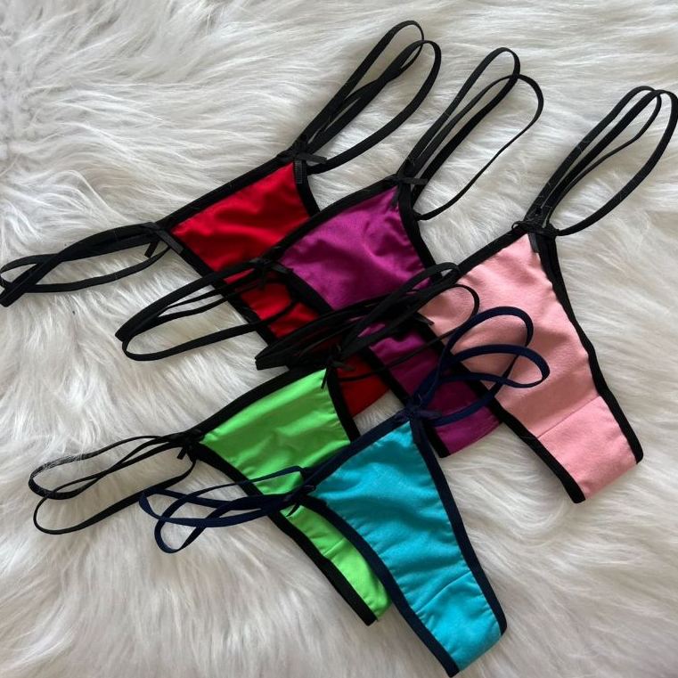 Kit 3 Calcinhas Tanga Femininas com Forro Algodão