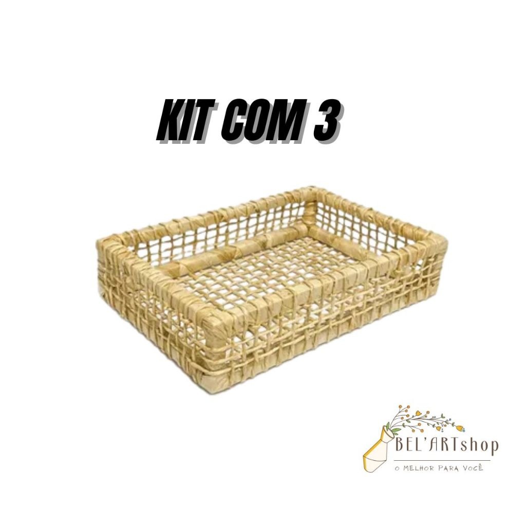Kit 3 Cestas de Palha: Charme e Organização Natural