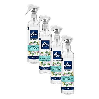 Kit 4 Odorizadores Glade Fresh Flowers 265ml - Ambiente Perfumado