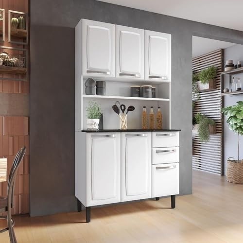 Kit de Cozinha Compacta em Aço Inox 6 Portas 2 Gavetas - Design Moderno e Funcional