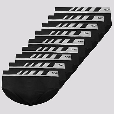 Kit 9 Cuecas Slip Lupo Pretas Sem Costura