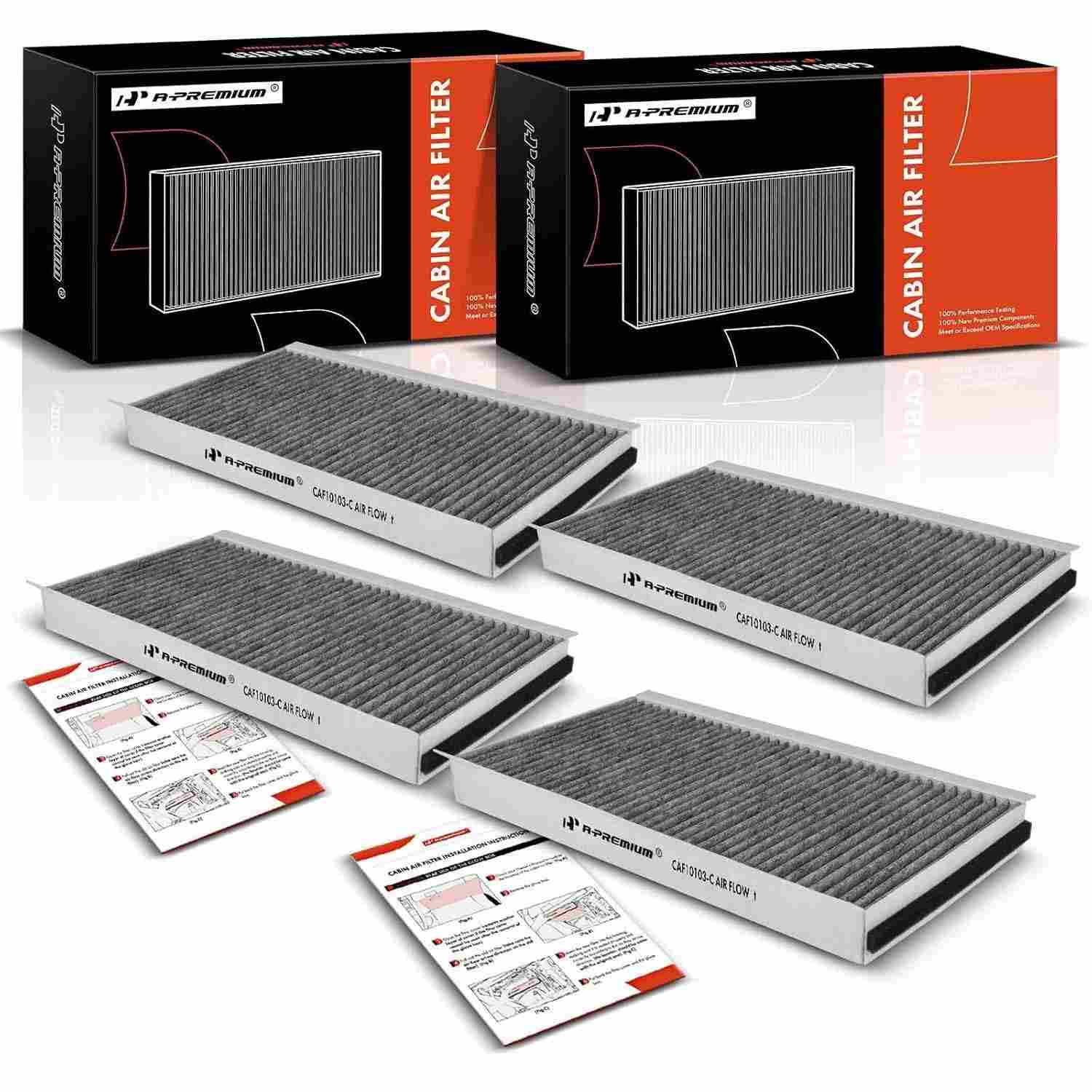 Kit 4 Filtros de Ar de Cabine com Carvão Ativado A-Premium para BMW Série 5 (E60, E61, F10)