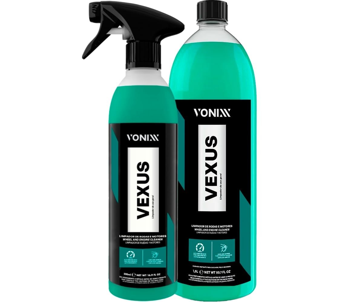 Kit Limpador De Rodas e Motor Vexus Vonixx 1,5L + 500ml - Brilho Impecável!