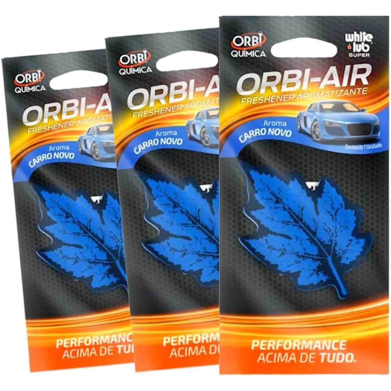 Kit 3 Aromatizantes Orbi Folha Perfumada Carro Novo - Frescor Duradouro