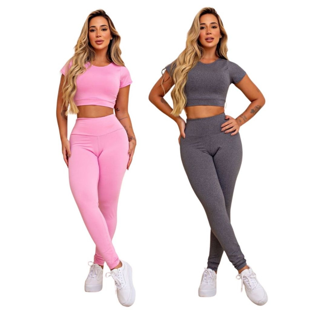 Kit Academia Top + Legging Suplex Conforto Total