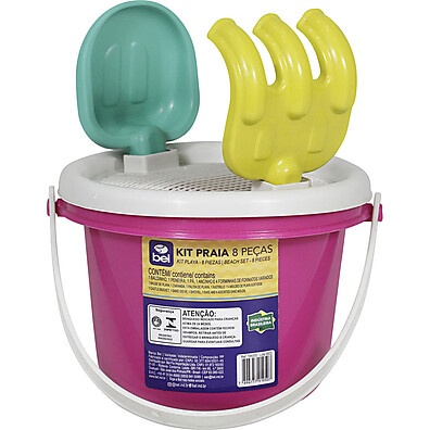 Kit Baldinho de Praia com 8 Peças Rosa Bel – Diversão Garantida!