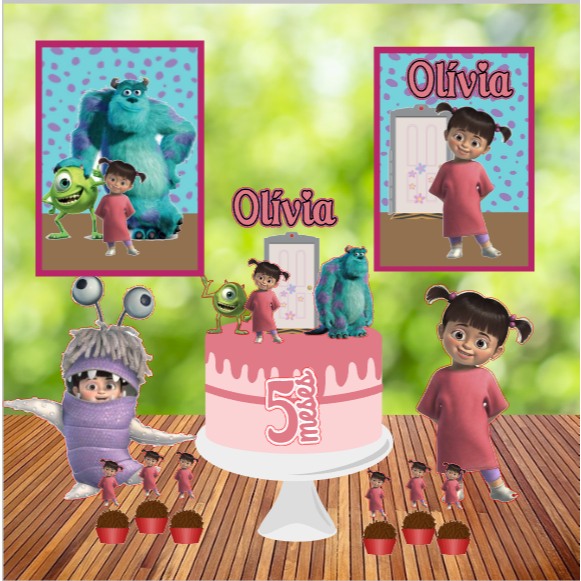 Kit Boo Monstro Personalizado – Envie Nome e Idade para Festa de Aniversário