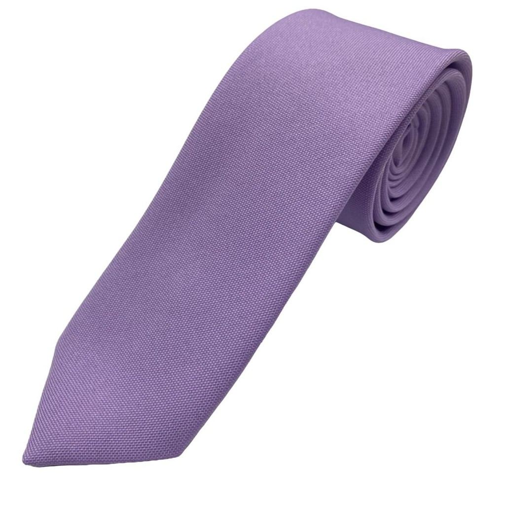 Kit com 12 Gravatas Lavanda Oxford Slim para Eventos