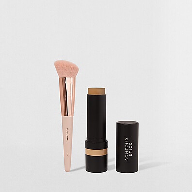 Kit Contorno em Bastão Marrom Claro + Pincel – Praticidade e Resultado Perfeito