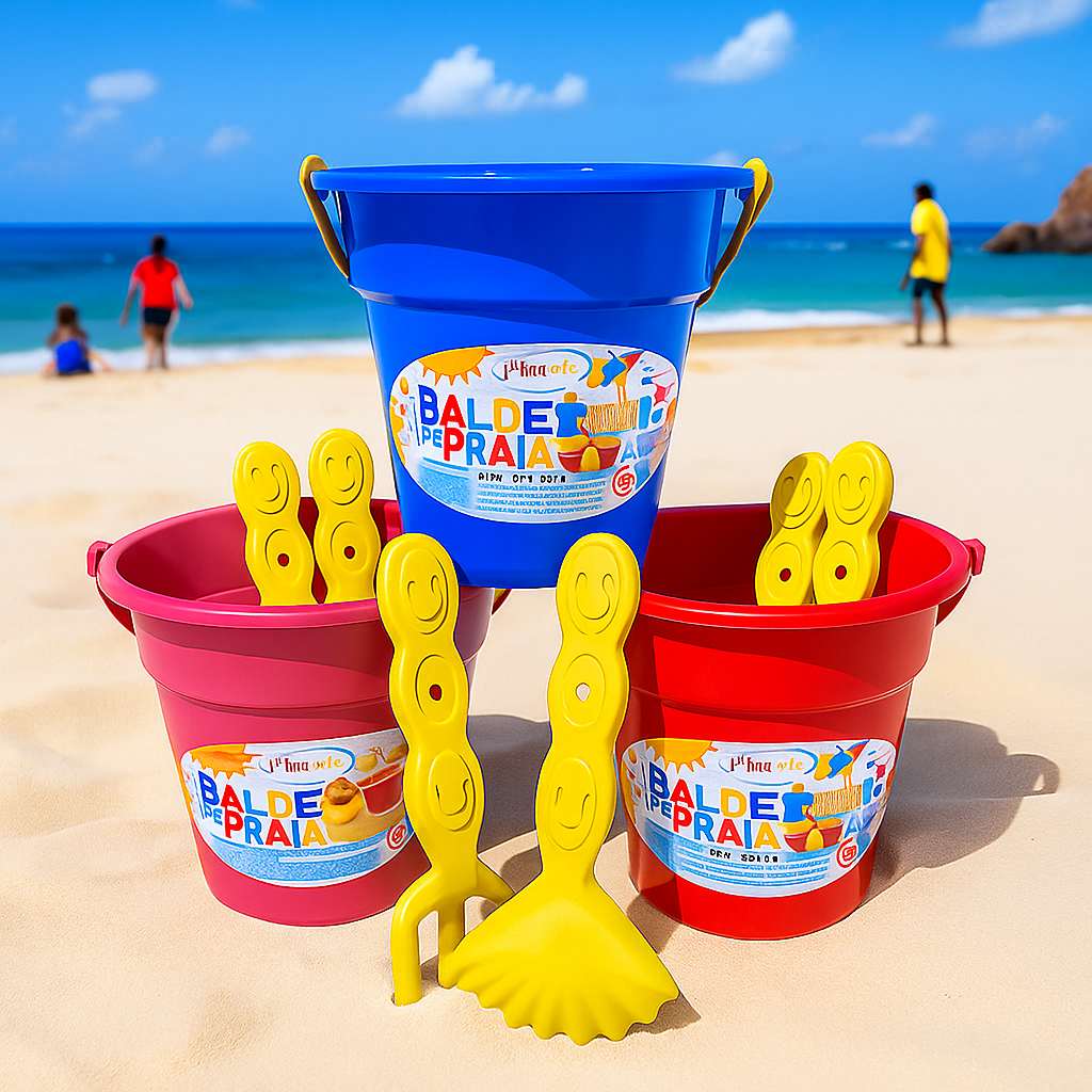 Kit de 20 Baldinhos de Praia para Festas Infantis – Diversão na Areia!