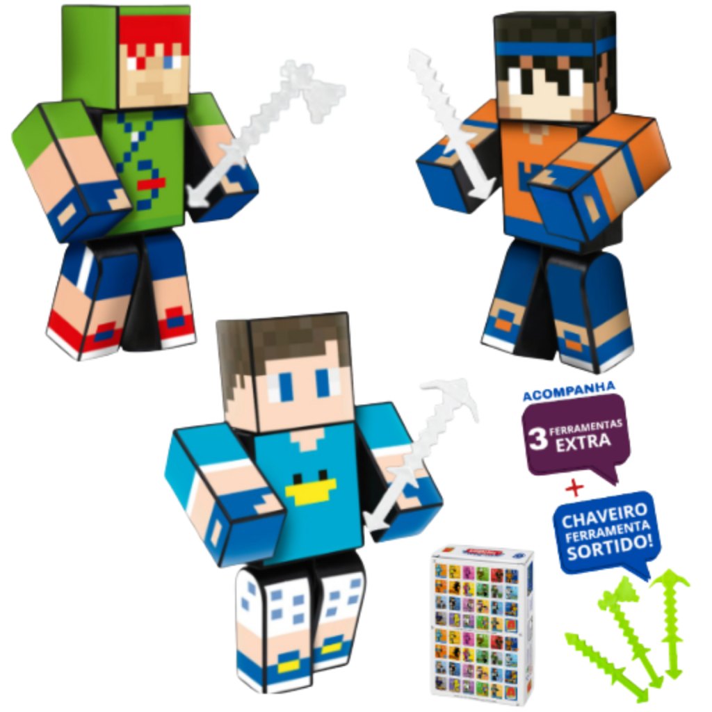 Kit de 3 Bonecos da Família Arqueira: Robin Hood, Beto Gamer e Hey Davi 15cm