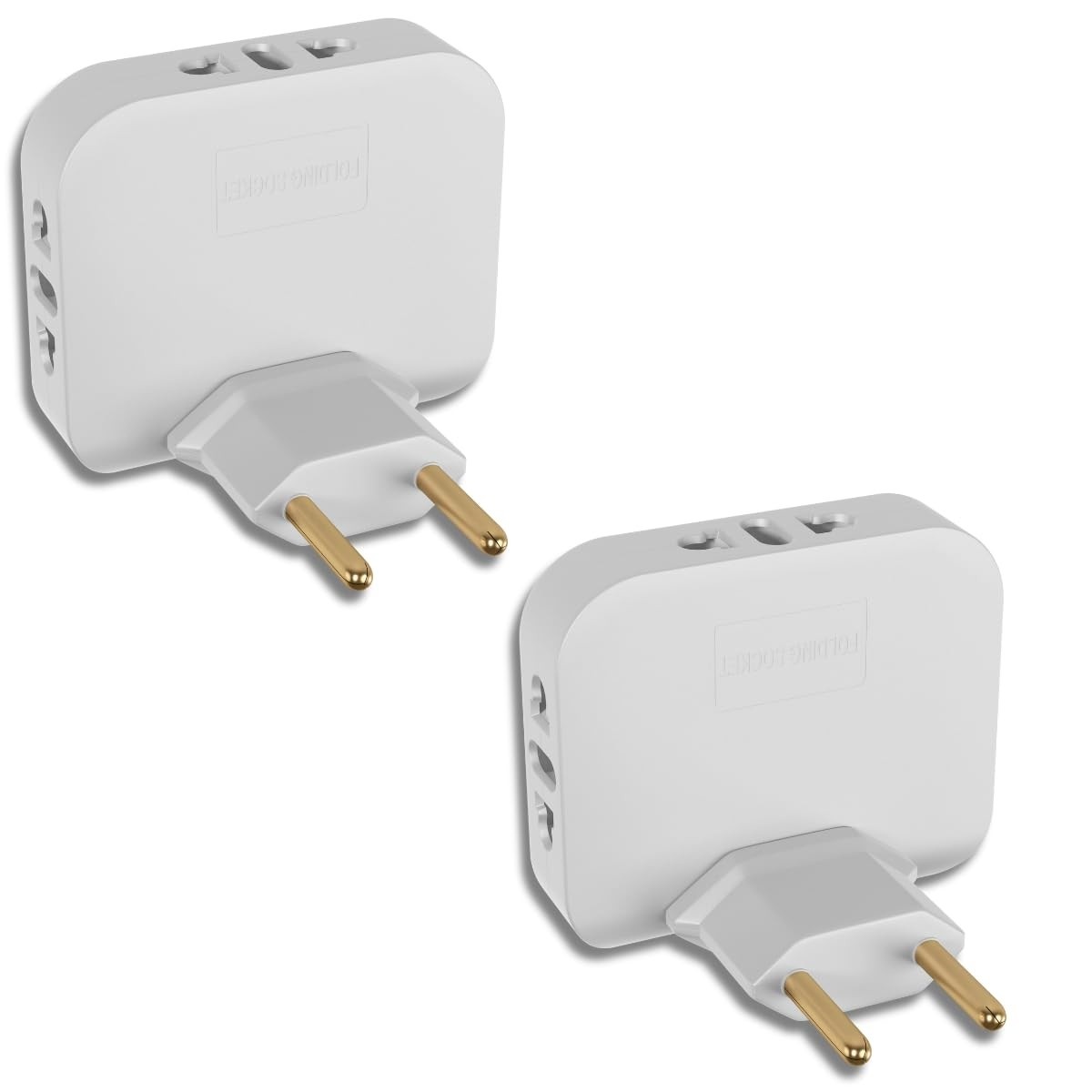 Kit 2 Adaptadores Articulados Dobráveis: Mais Tomadas e Segurança Bivolt 10A