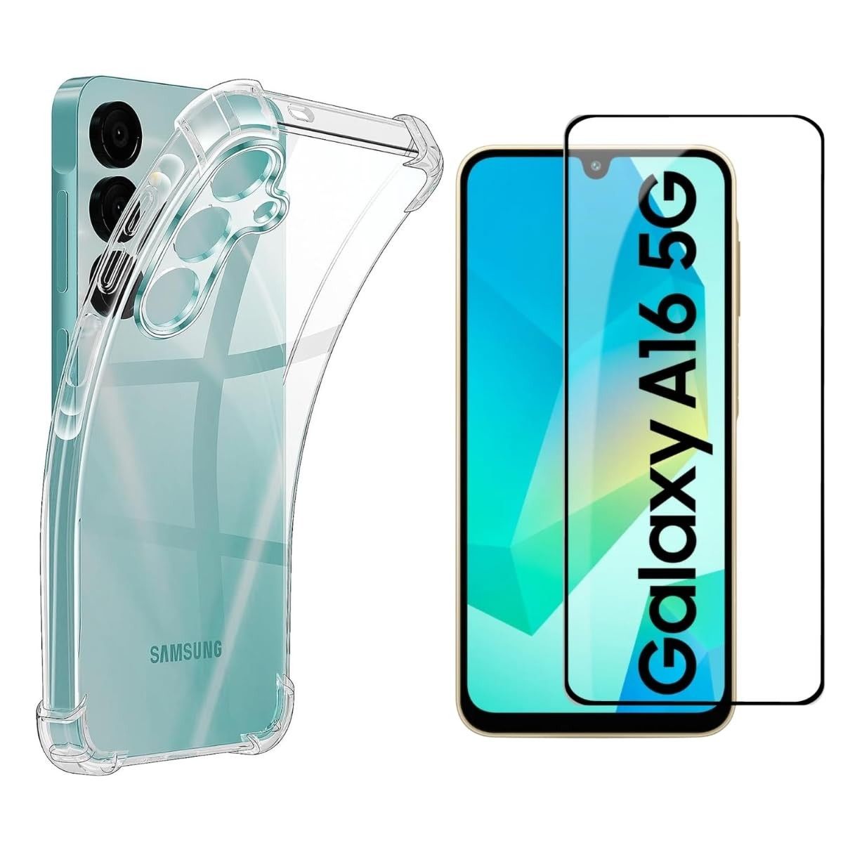 Kit Essencial Samsung Galaxy A16 5G/4G: Capa Anti Impacto Transparente + Película 3D