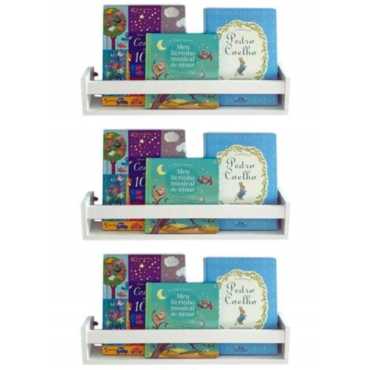 Prateleira Infantil Pabimi – Kit com 3 Prateleiras de 60cm | Organize com Estilo e Segurança