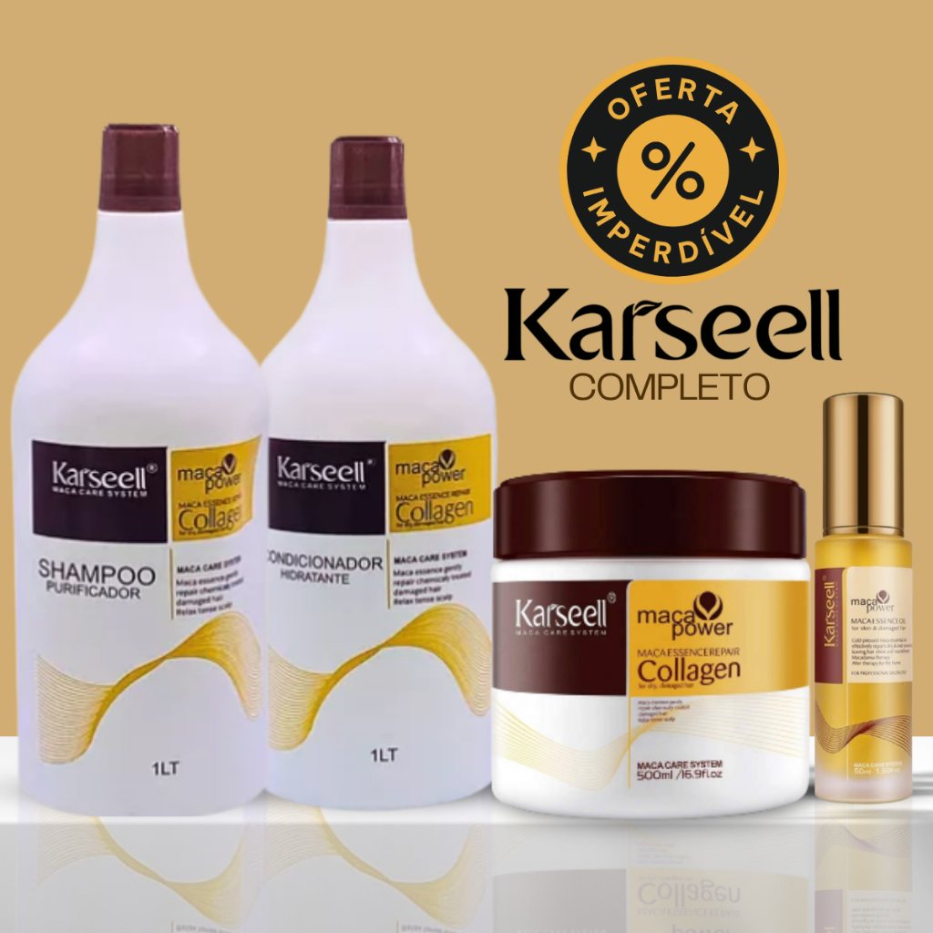 Kit Karseell: Solução Completa para Cabelos Danificados e Secos