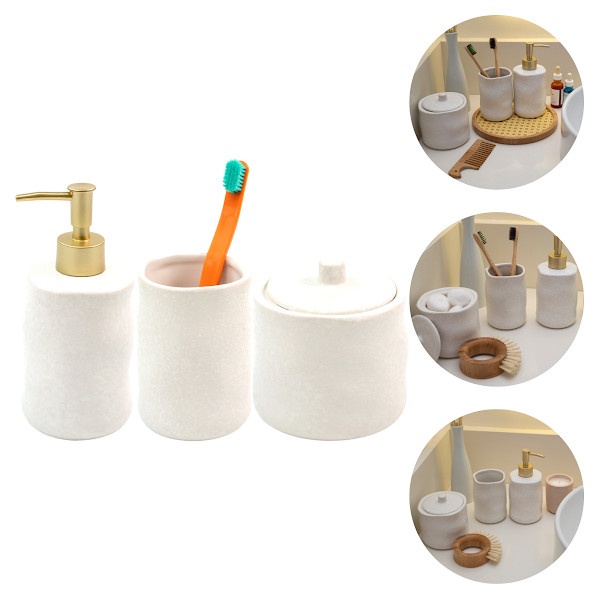Kit Lavabo Cerâmica Orgânico: Luxo e Organização