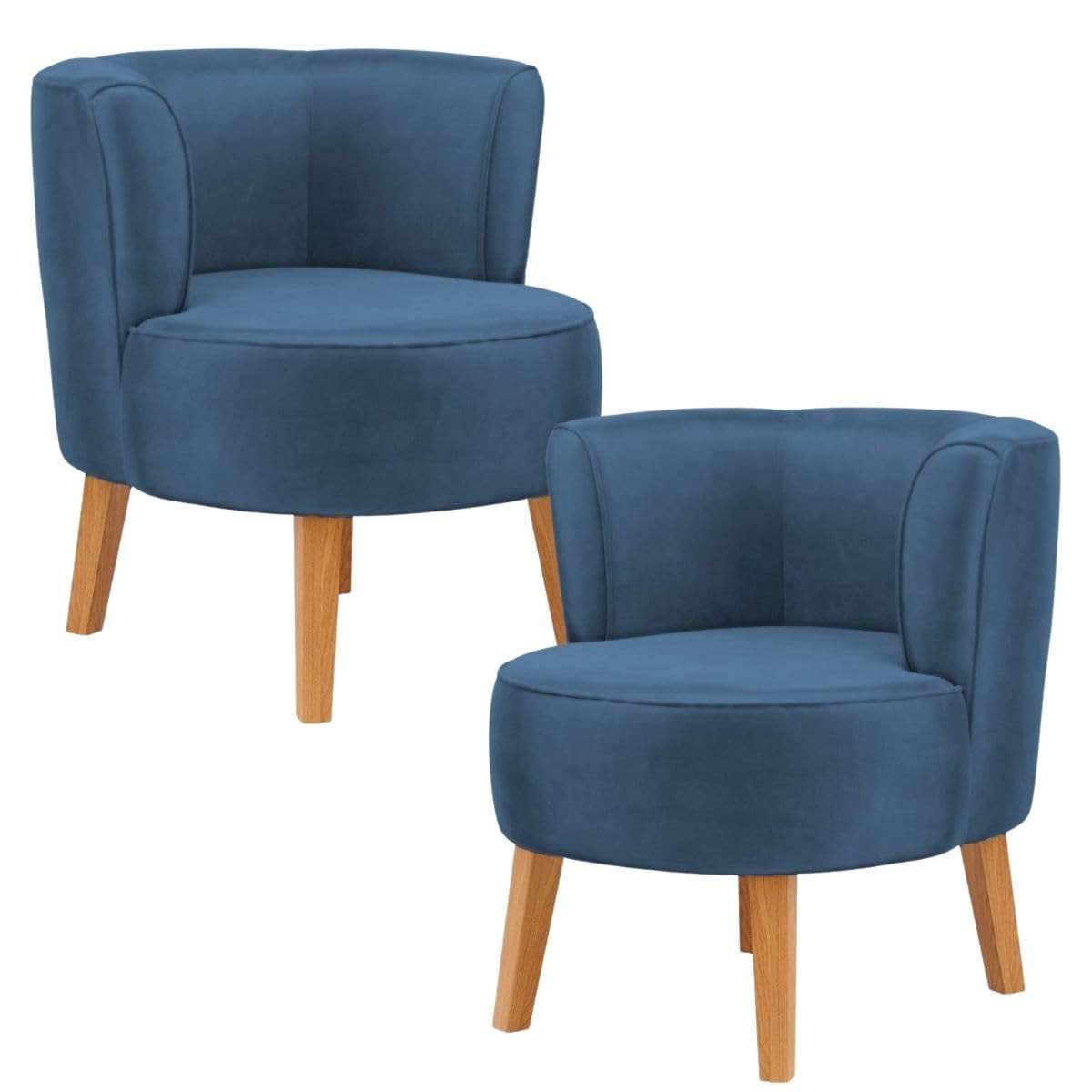 Kit 2 Poltronas Modernas em Veludo Azul - Conforto e Estilo para Sala de Jantar