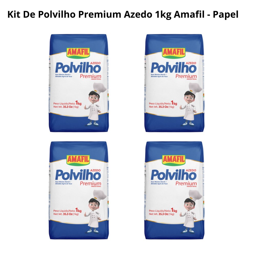 Kit Polvilho Azedo Premium Amafil 4kg – 4 Unidades