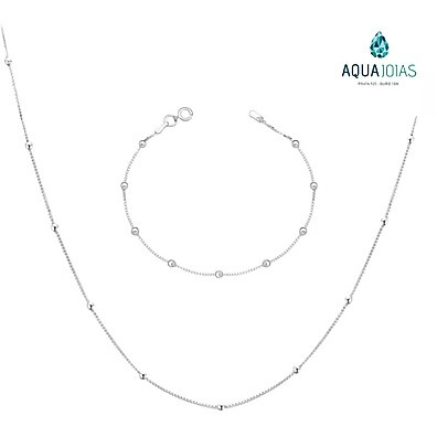 Kit Prata 925: Colar e Pulseira Veneziana