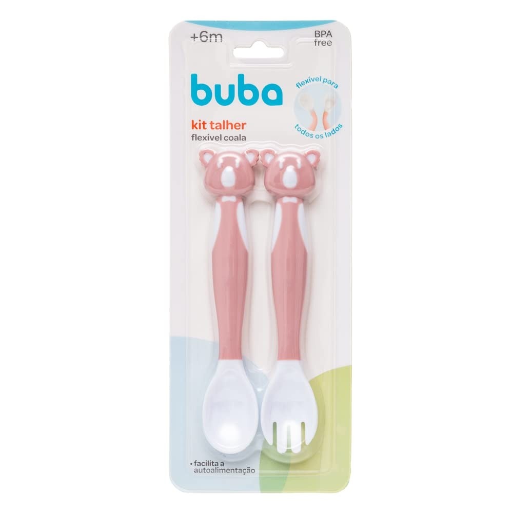 Kit Talher Coala Rosa da Buba - Estimule a Autoalimentação com Segurança e Diversão
