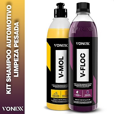Kit Shampoo Automotivo Sujeira Pesada V-Floc + V-Mol 500ml Vonixx