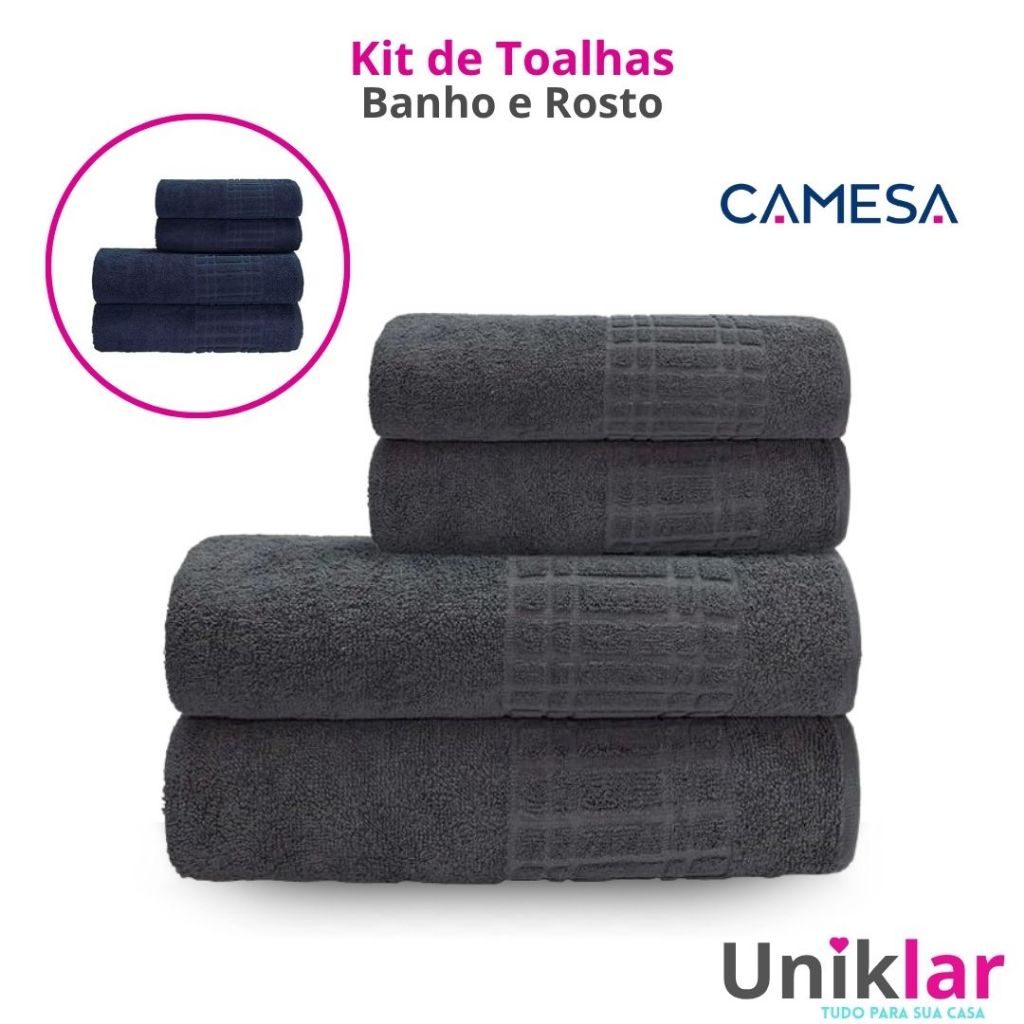 Kit Toalha Camesa 4 Peças: Aconchego e Absorção