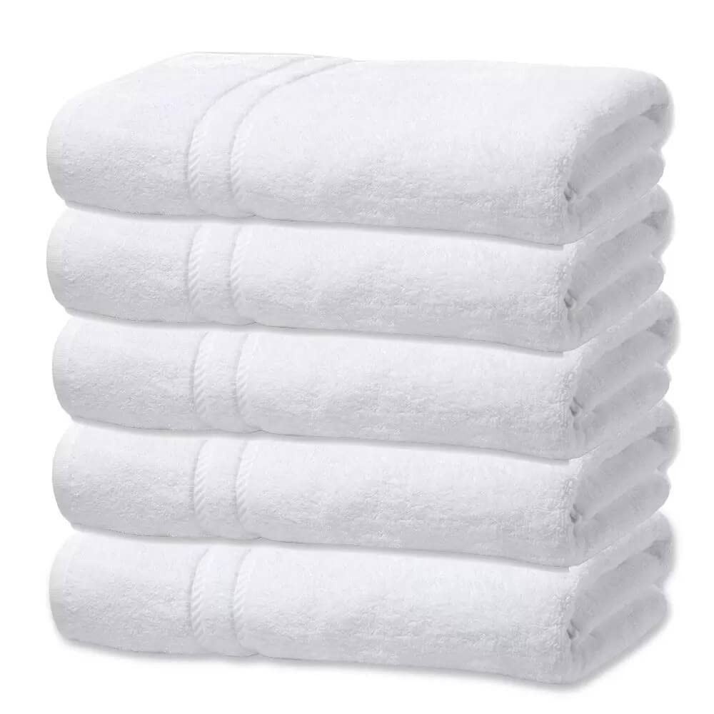 Kit 6 Toalhas de Rosto Branca Hotel Macia Felpuda - Costura Dupla Reforçada