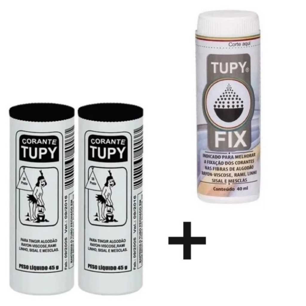 Kit Tupy Corante Preto + Fixador - Tingimento Perfeito