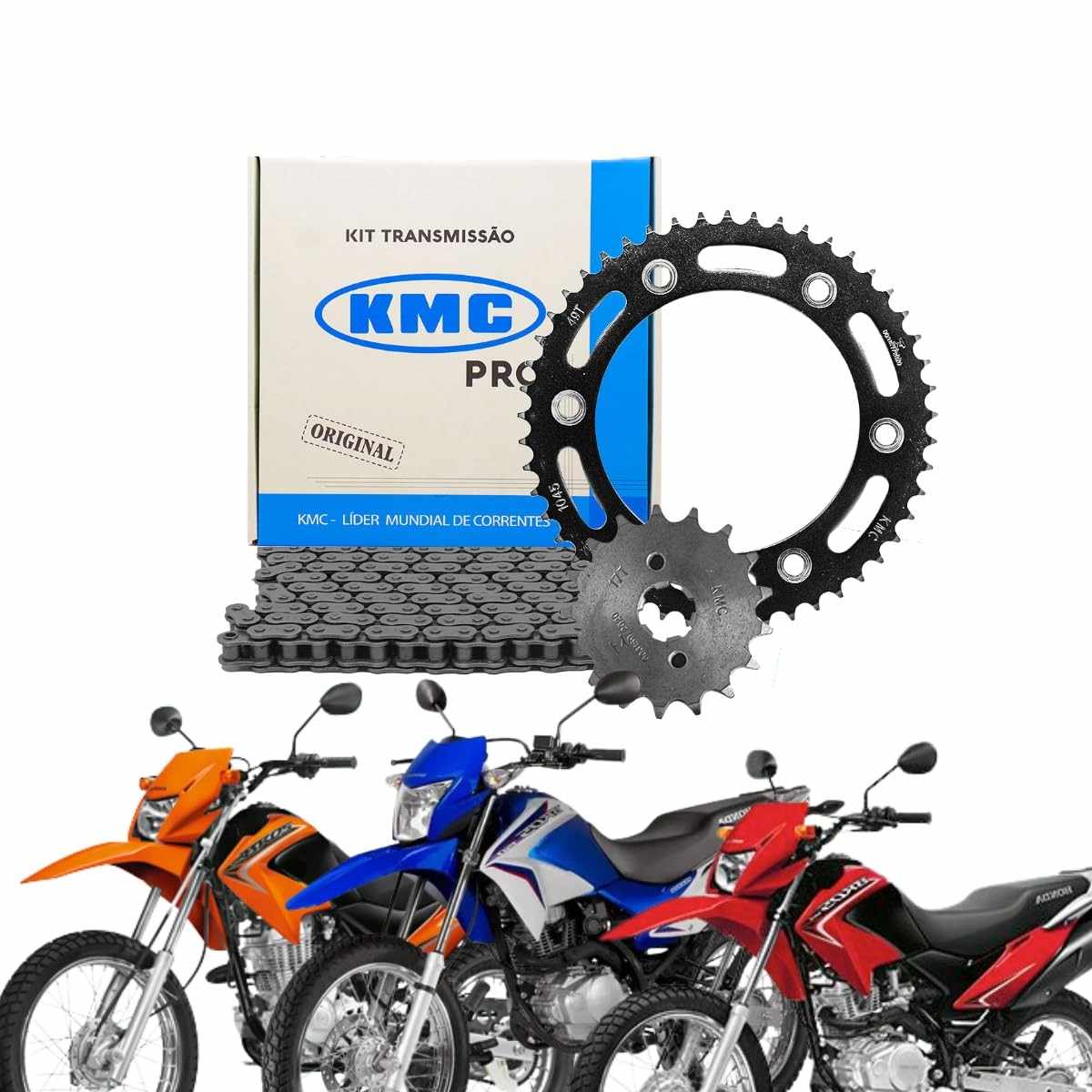 Kit Relação Transmissão KMC Gold NXR Bros 150 (2006-2015) - Aço 1045 Premium