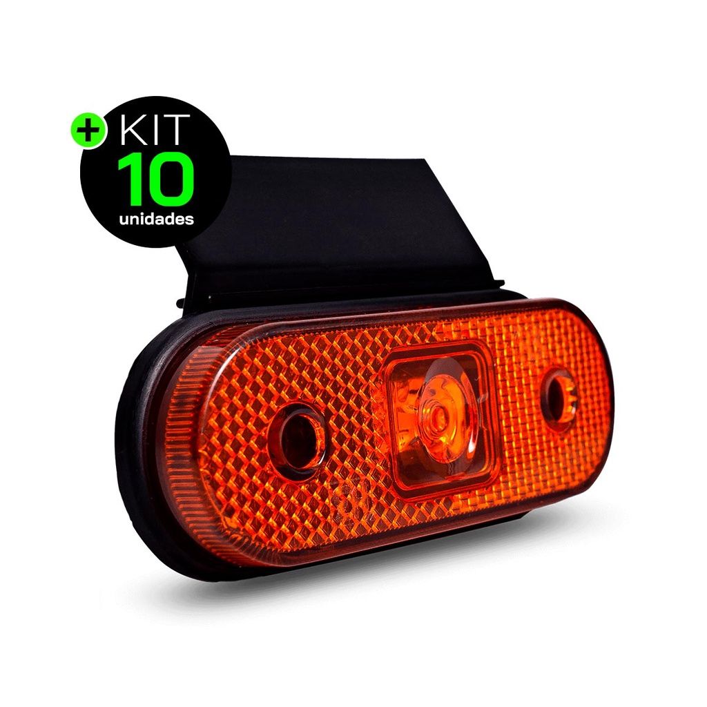 Lanterna Lateral LED Carreta: Kit 10 Facchini Âmbar