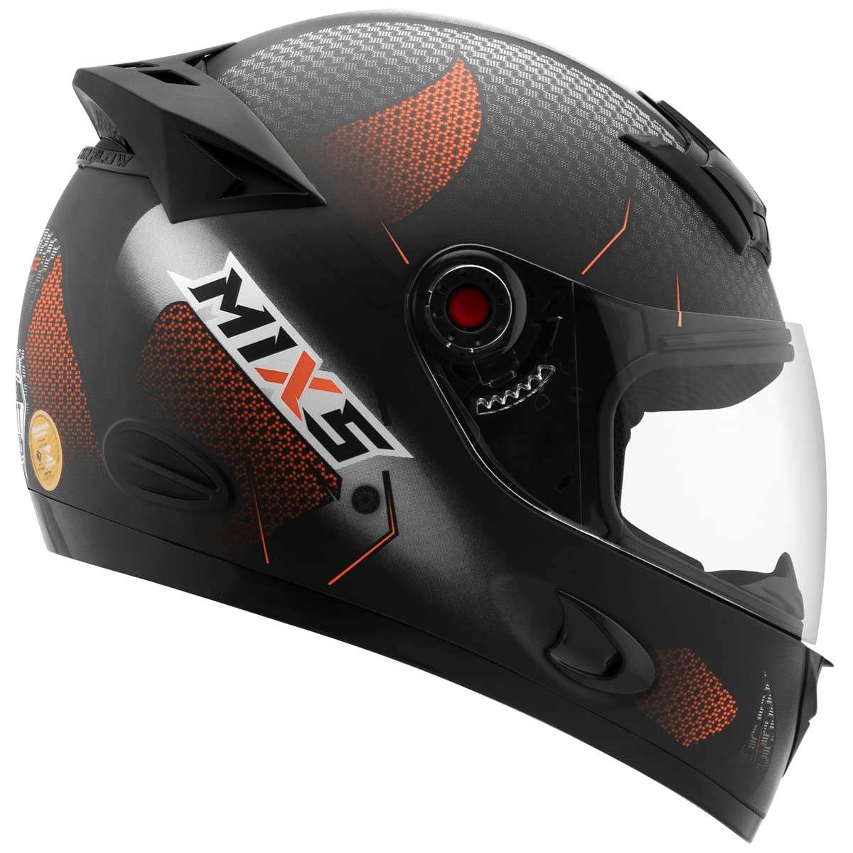 Capacete Mixs MX5 Blaze Laranja Brilhante - Segurança e Estilo para Sua Pilotagem